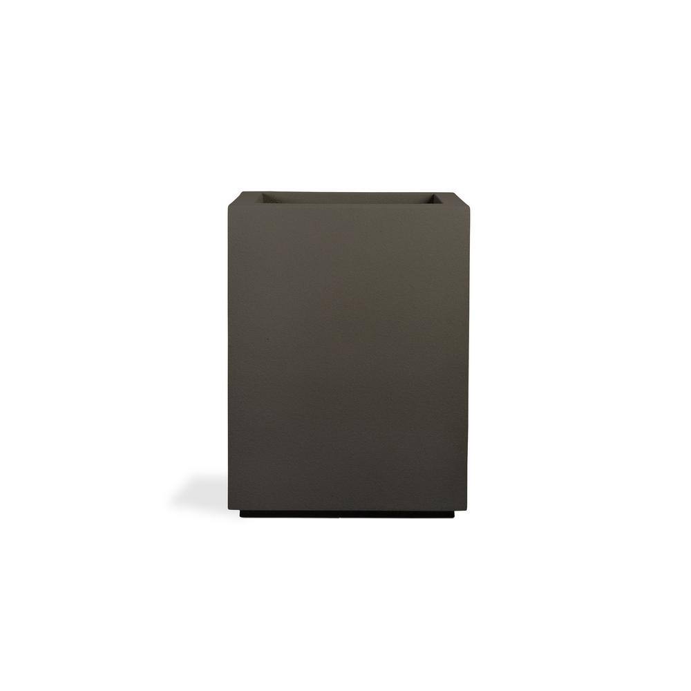 PolyStone Planters Cozumel Column 23 in. x 30 in. Slate Gray Composite Planter