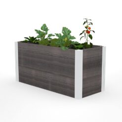 VITA Urbana 39"L x 16"W x 18"H Small Vinyl Parklette Planter, Slate Gray, VT17612