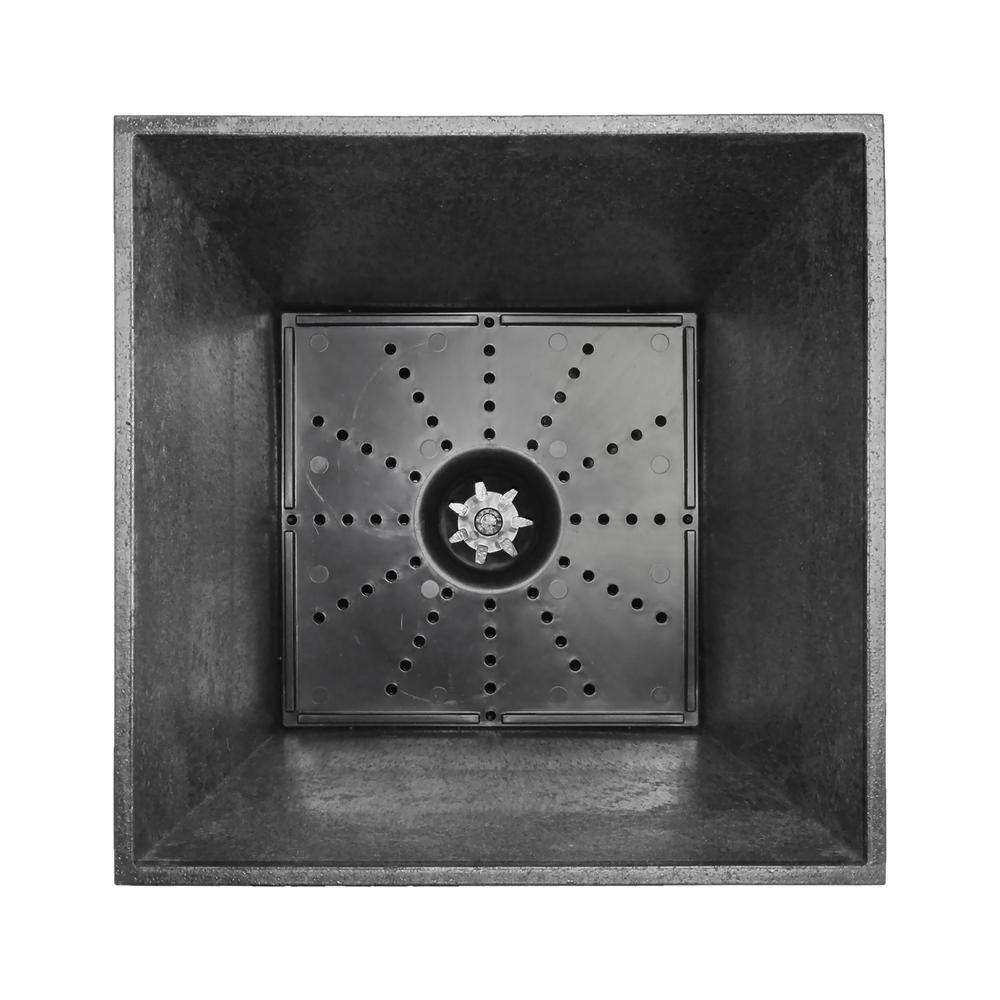 Tierra Verde 28 in. Sonata Recycled Rubber Indoor/Outdoor Self Watering Planter in Slate, (2-Pack)