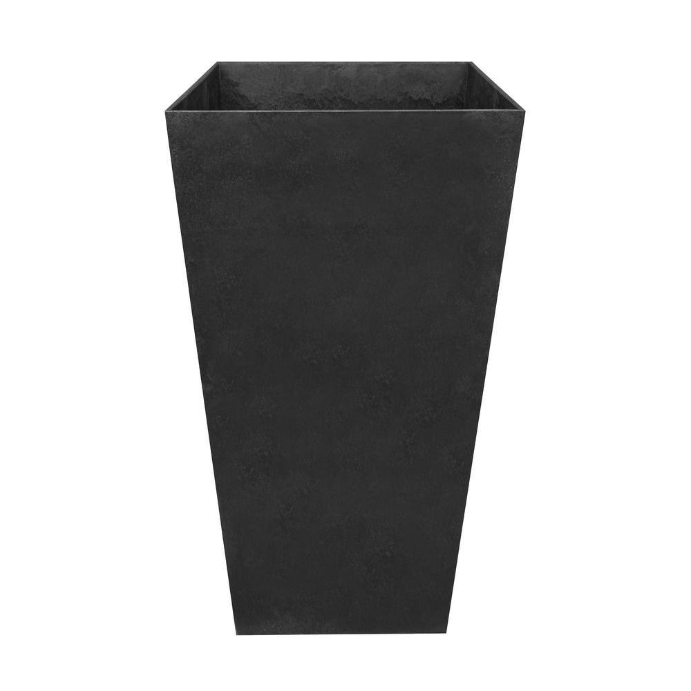Tierra Verde 28 in. Sonata Recycled Rubber Indoor/Outdoor Self Watering Planter in Slate, (2-Pack)