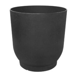 Tierra Verde 20 in. Florencia Black Indoor/Outdoor Recycled Rubber Large Round Planter, (2-pack)