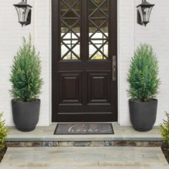 Tierra Verde 20 in. Florencia Black Indoor/Outdoor Recycled Rubber Large Round Planter, (2-pack)