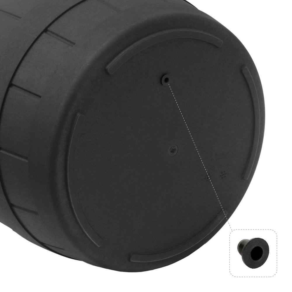 Tierra Verde 15 in. Barrel Black Indoor/Outdoor Recycled Rubber Self Watering Planter, (2-Pack)