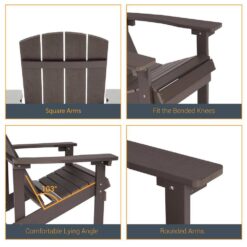 Sonkuki Recycled Plastic Coffee Weather Resistant Outdoor Adirondack Chair Single Seat (Set of 1)