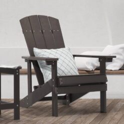 Sonkuki Recycled Plastic Coffee Weather Resistant Outdoor Adirondack Chair Single Seat (Set of 1)