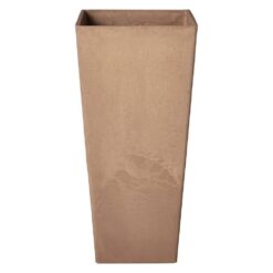 Arcadia Garden Products Contempo Tall Square 13 in. x 13 in. x 28 in. Taupe PSW Pot