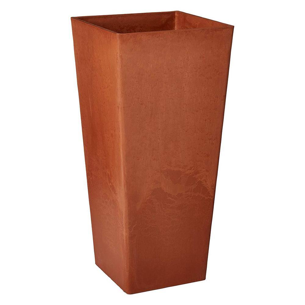 Arcadia Garden Products Contempo Tall Square 13 in. x 13 in. x 28 in. Terra Cotta PSW Pot