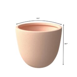 Leisuremod Dahlia Modern 21.5 in. Terracotta Fiberstone and Clay Tapered Round Planter for Indoor and Outdoor