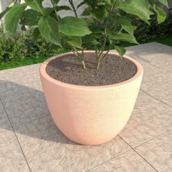 Leisuremod Dahlia Modern 21.5 in. Terracotta Fiberstone and Clay Tapered Round Planter for Indoor and Outdoor