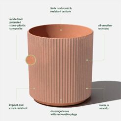 Veradek Demi 20 in. Round Terracotta Plastic Planter (2 Pack)