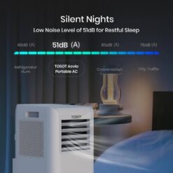 Tosot AOVIA 9,500 BTU (6,000 BTU SACC) Portable Air Conditioner Cools 300 sq. ft. with Dehumidifier and Fan in White