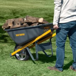 True Temper 6 cu. ft. Wheelbarrow with Steel Handles and Flat Free Tire (Pack of 2)