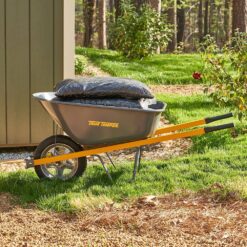 True Temper 6 cu. ft. Wheelbarrow with Steel Handles and Flat Free Tire (Pack of 2)