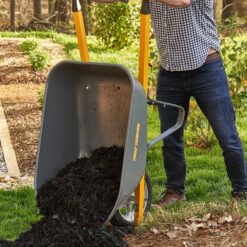 True Temper 6 cu. ft. Wheelbarrow with Steel Handles and Flat Free Tire (Pack of 2)