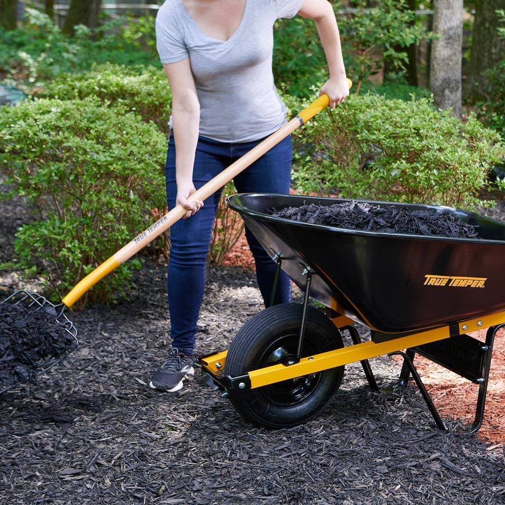 True Temper 6 cu. ft. Barrow in a Box Steel Wheelbarrow with Steel Handles