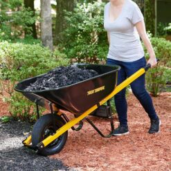 True Temper 6 cu. ft. Barrow in a Box Steel Wheelbarrow with Steel Handles