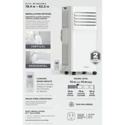 Vissani 6,000 BTU 115-Volt 3-in-1 Portable Air Conditioner for 250 sq. ft Rooms in White, Powered by Hubspace