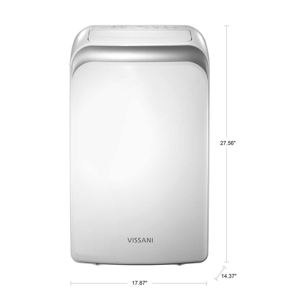 Vissani 8,000 BTU 115-Volt 3-in-1 Portable Air Conditioner for 350 sq. ft Rooms in White, Powered by Hubspace