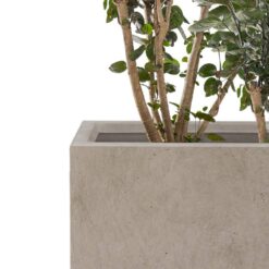 KANTE 31.4 in. & 23.6 in. L Rectangular Weathered Lightweight Long Low Planters w/Drainage Hole (Set of 2) Outdoor/Indoor