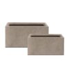 KANTE 31.4 in. & 23.6 in. L Rectangular Weathered Lightweight Long Low Planters w/Drainage Hole (Set of 2) Outdoor/Indoor