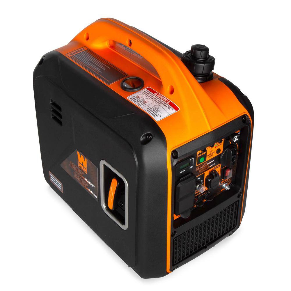WEN 2500-Watt Recoil Start Gas-Powered Inverter Generator, Quiet, Portable, and Lightweight with Fuel Shut Off, CO Watchdog