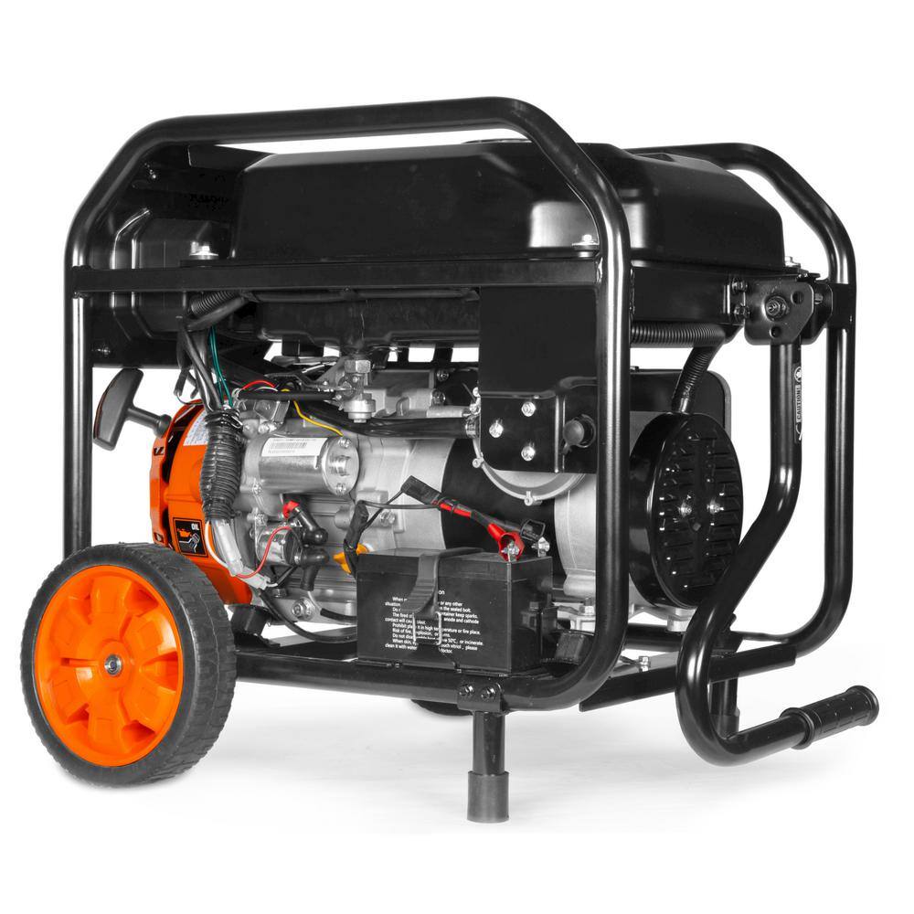 WEN 5,600-Watt Dual Fuel Portable Gasoline Generator with Wheel Kit, Electric Start, and CO Watchdog