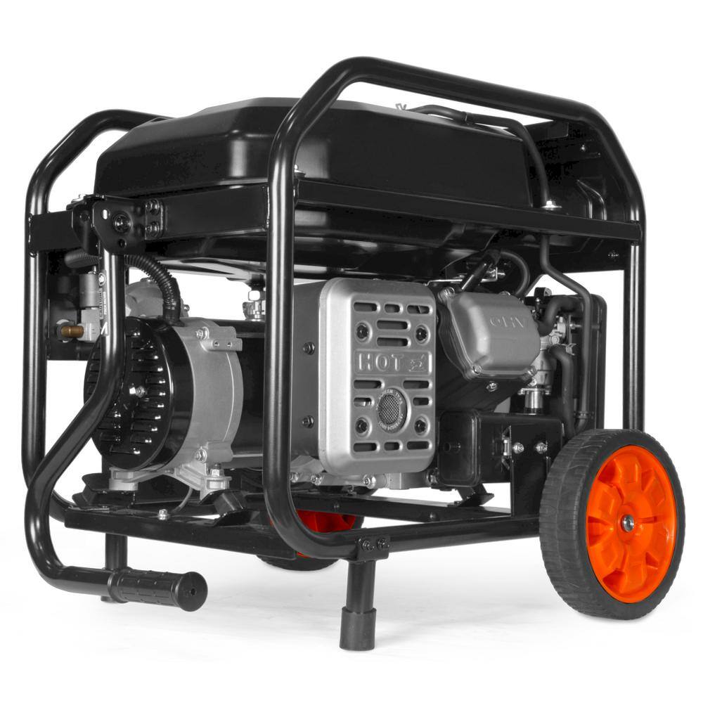 WEN 5,600-Watt Dual Fuel Portable Gasoline Generator with Wheel Kit, Electric Start, and CO Watchdog