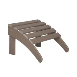 WESTIN OUTDOOR Laguna (5-Piece) Outdoor Patio Classic HDPE Folding Adirondack Chair with Ottoman and Side Table Set in Weathered Wood