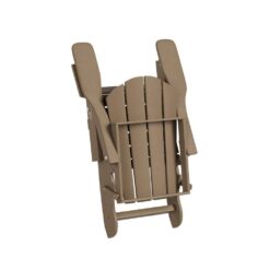 WESTIN OUTDOOR Laguna (5-Piece) Outdoor Patio Classic HDPE Folding Adirondack Chair with Ottoman and Side Table Set in Weathered Wood