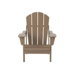 WESTIN OUTDOOR Laguna (5-Piece) Outdoor Patio Classic HDPE Folding Adirondack Chair with Ottoman and Side Table Set in Weathered Wood