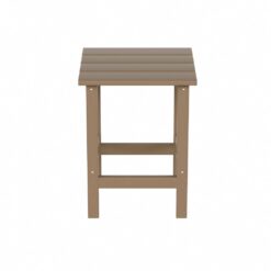 WESTIN OUTDOOR Laguna (5-Piece) Outdoor Patio Classic HDPE Folding Adirondack Chair with Ottoman and Side Table Set in Weathered Wood