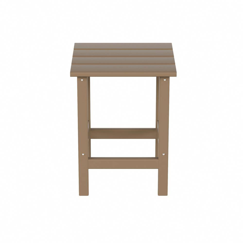 WESTIN OUTDOOR Laguna (5-Piece) Outdoor Patio Classic HDPE Folding Adirondack Chair with Ottoman and Side Table Set in Weathered Wood
