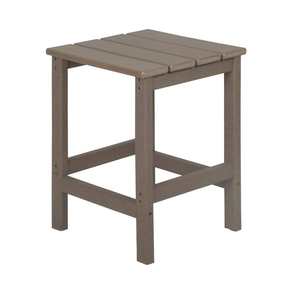 WESTIN OUTDOOR Laguna (5-Piece) Outdoor Patio Classic HDPE Folding Adirondack Chair with Ottoman and Side Table Set in Weathered Wood