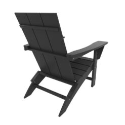 WESTIN OUTDOOR Shoreside Outdoor Patio Fade Proof Modern Folding Plastic Adirondack Chair in Gray