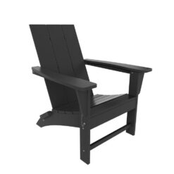 WESTIN OUTDOOR Shoreside Outdoor Patio Fade Proof Modern Folding Plastic Adirondack Chair in Gray