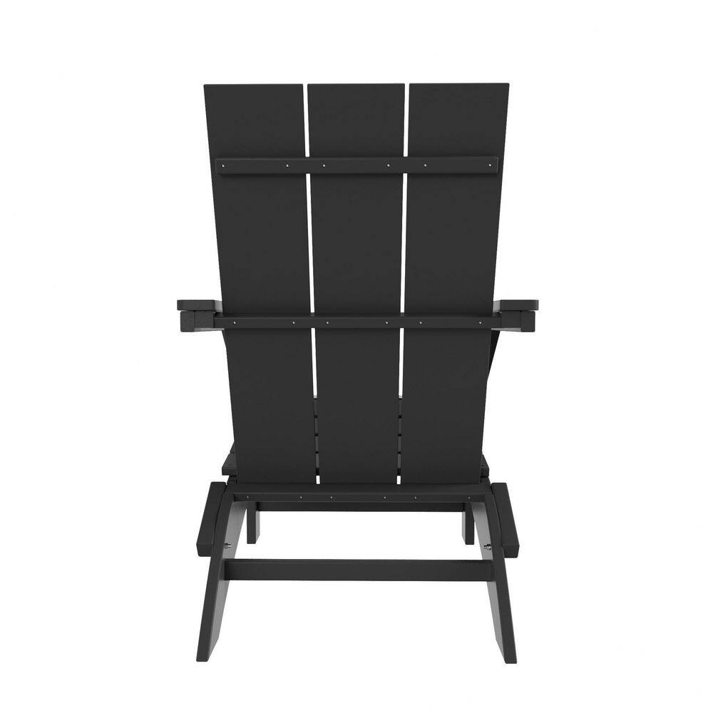 WESTIN OUTDOOR Shoreside Outdoor Patio Fade Proof Modern Folding Plastic Adirondack Chair in Gray