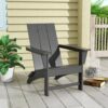 WESTIN OUTDOOR Shoreside Outdoor Patio Fade Proof Modern Folding Plastic Adirondack Chair in Gray