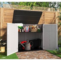 Decksplore Outdoor Storage Shed 358 Gal. 53.15 in.x 33. 07 in.x 46. 85 in. White Resin Large Waterproof Deck Box Shed