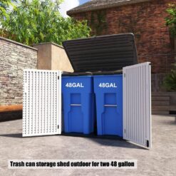 Decksplore Outdoor Storage Shed 358 Gal. 53.15 in.x 33. 07 in.x 46. 85 in. White Resin Large Waterproof Deck Box Shed