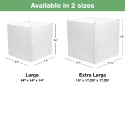 EXCELLO GLOBAL PRODUCTS Extra Large 18 in. White Wooden Planter Box with String Light Pole Sleeve