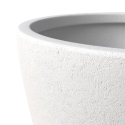 Leisuremod Dahlia Modern 21.5 in. White Fiberstone and Clay Tapered Round Planter for Indoor and Outdoor