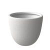 Leisuremod Dahlia Modern 21.5 in. White Fiberstone and Clay Tapered Round Planter for Indoor and Outdoor