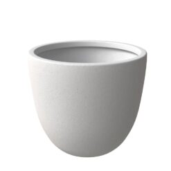 Leisuremod Dahlia Modern 21.5 in. White Fiberstone and Clay Tapered Round Planter for Indoor and Outdoor