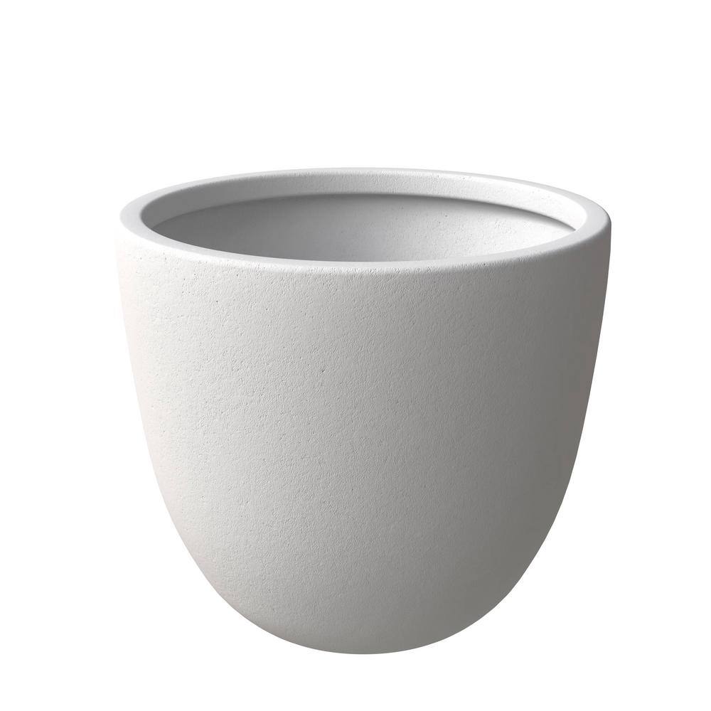 Leisuremod Dahlia Modern 21.5 in. White Fiberstone and Clay Tapered Round Planter for Indoor and Outdoor