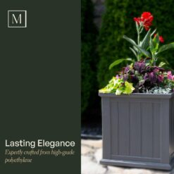 Mayne Cape Cod 20 in Square Self-Watering White Polyethylene Planter