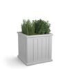 Mayne Cape Cod 20 in Square Self-Watering White Polyethylene Planter