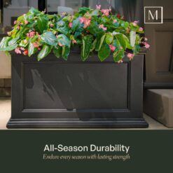 Mayne Fairfield 20 in. x 36 in. Self-Watering White Polyethylene Planter