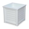 Mayne Lakeland 20in Square Self-Watering White Polyethylene Planter