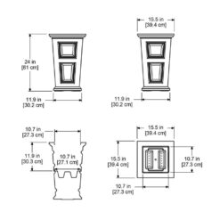 Mayne Wyndham 24 in. Tall Self-Watering White Resin Polyethylene Planter (2-Pack)
