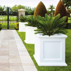 Mayne Fairfield 28 in. Square White Polyethylene Planter